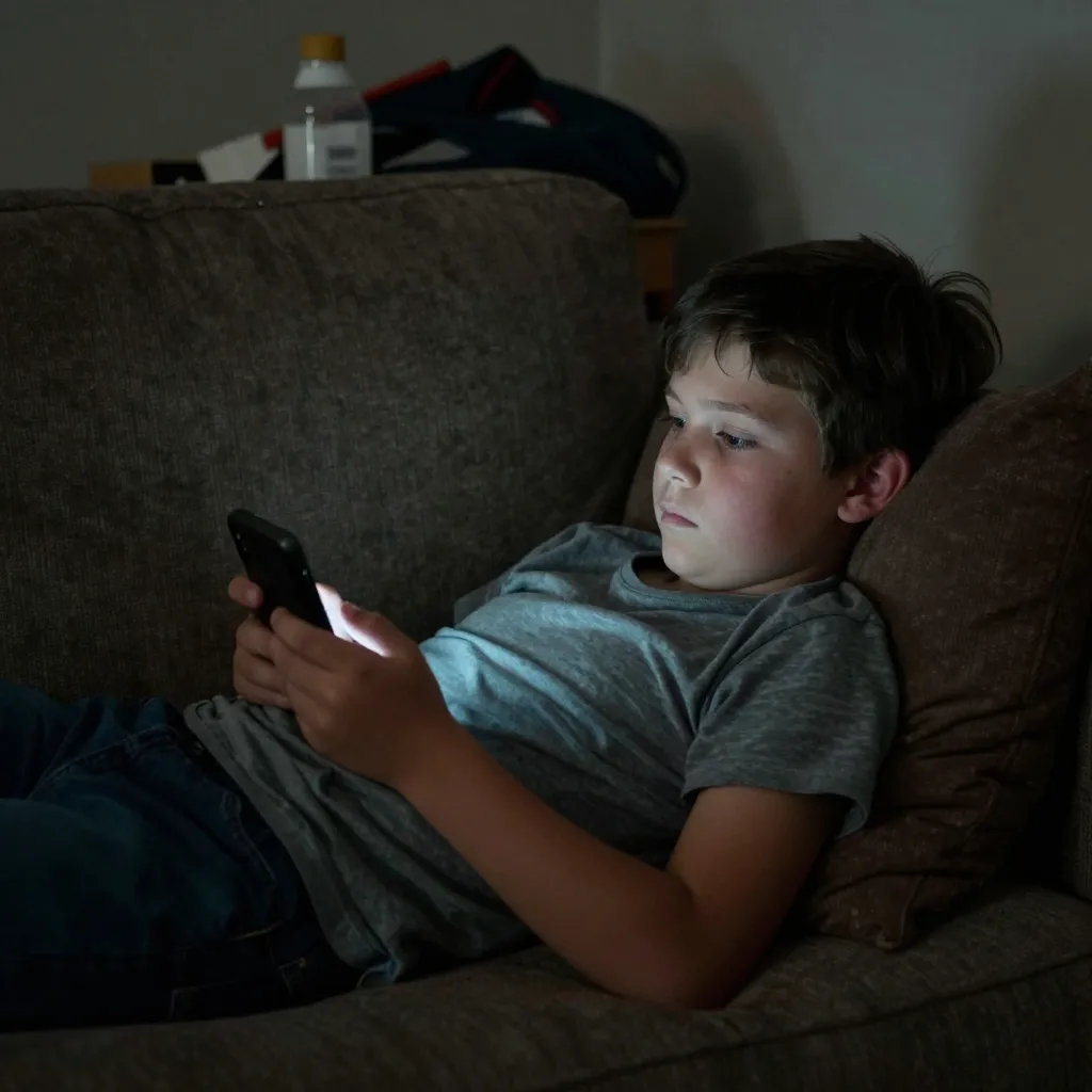 Child passively consuming content